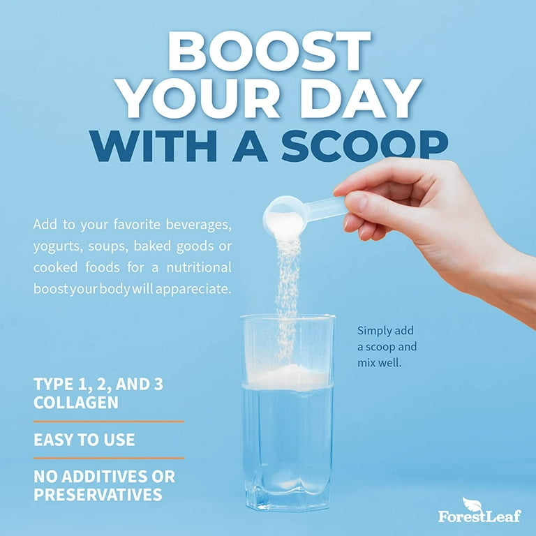 Forest Leaf Hydrolyzed Collagen Peptides Powder Unflavored Protein Powder, 1lb