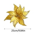 thumbnail image 2 of Gold Glitter Artificial Poinsettia Flowers with Stems 9.8 Inch Wide Christmas Floral Picks for Tree Decorations DIY Craft Projects Wreath Garland Centerpiece Holiday Party Wedding Supplies, 2 of 3