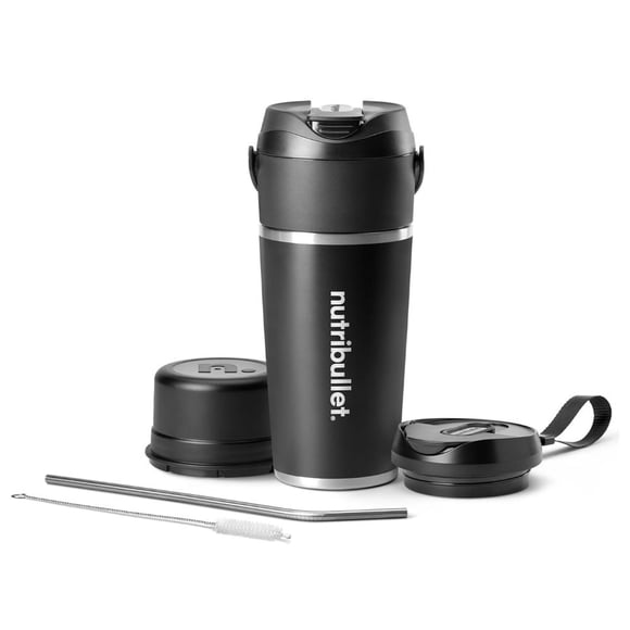Licuadora Portátil NutriBullet Flip Inalámbrica Recargable con Vaso Térmico de Acero Inoxidable 20 Oz Refurbished