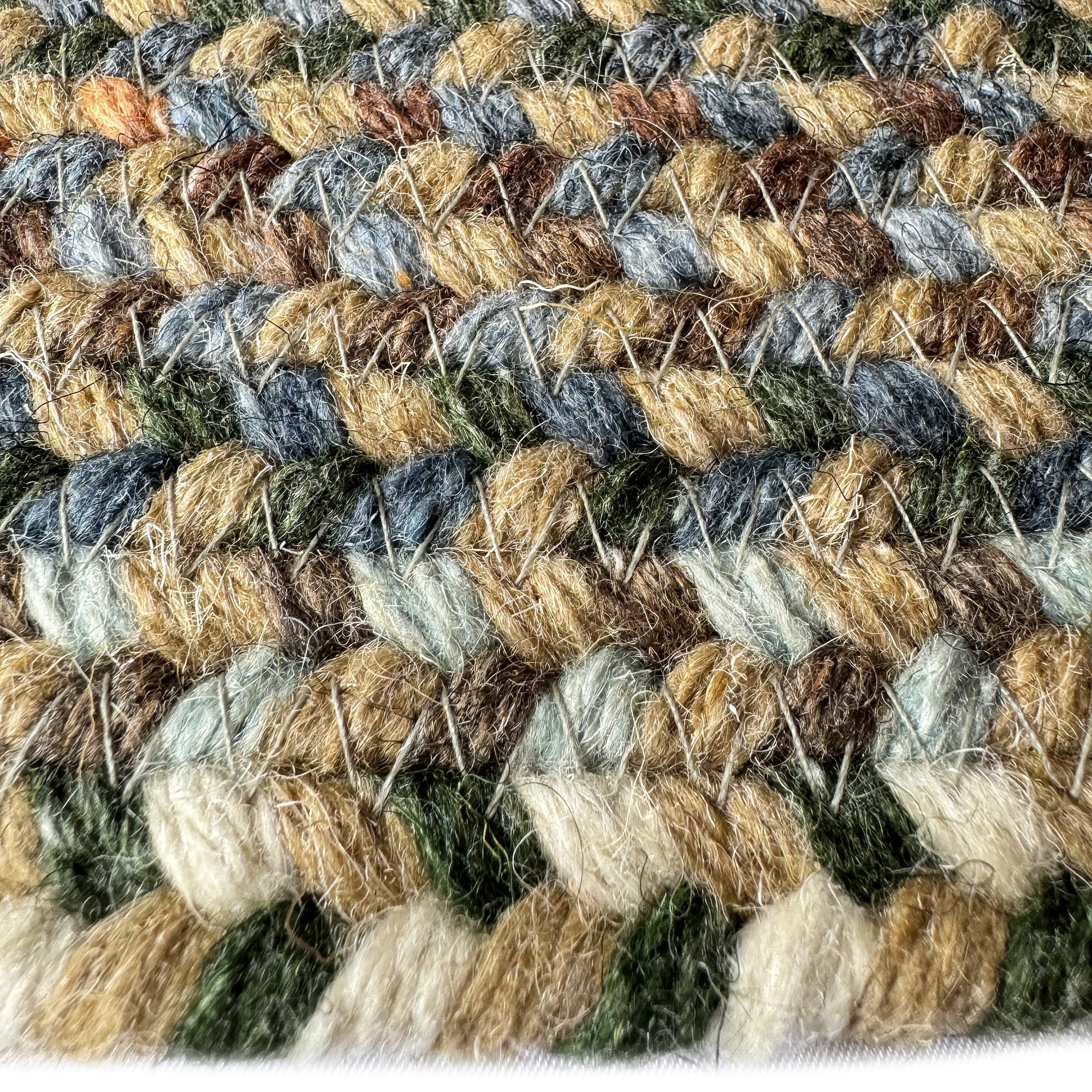 "Capel American Heritage Braided Area Rug - 5' Round Moss Multi - Traditional Indoor Rug for Living Room"