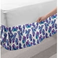 thumbnail image 2 of Hawaiian Colors Bed Skirt, Retro Style Continuing Pattern of Monstera Leaves Tropic Feels, Elastic Bedskirt Dust Ruffle Wrap Around for Bedding Decor, 4 Sizes, Purple Sea Blue Teal, by Ambesonne, 2 of 2