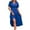 Dark Blue, variant on Summer Dress For Women Maxi High Waist Ruffle Summer Casual Dress With Belt V-Neck Short Sleeve 2025 Beach Mini Dresses