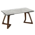 thumbnail image 2 of Casabianca Home CB-D630WAL Journey Dining Table in Modern Off-White Ceramic with Walnut Wood Base, 2 of 3