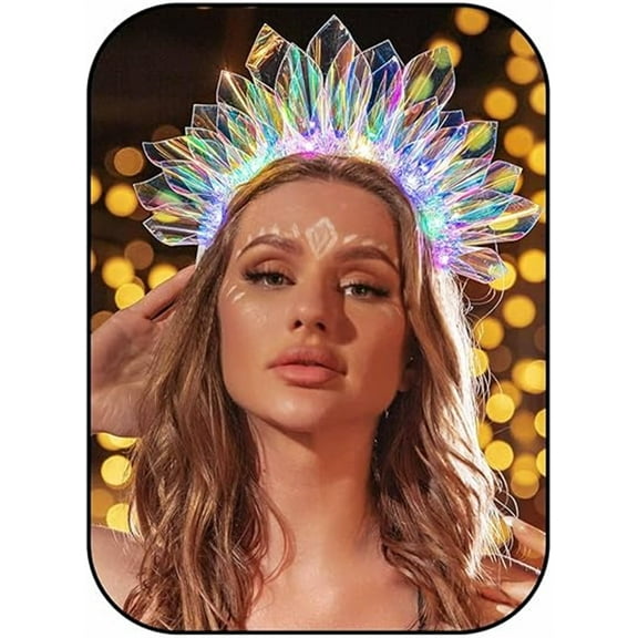 NOGIS Light Up Headbands Led Glow Hair Band Flashing Holiday Rave Costume Hair Accessories for Women