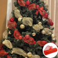 thumbnail image 3 of Cintas de Navidad para decoración de árbol, corona de flores, cinta de malla dorada y plateada, decoraciones navideñas para puerta del hogar, caja de embalaje de regalo, 2023, 3 of 4