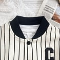 thumbnail image 4 of Esaierrr Baby Kids Boys College Style Jacket Vertical Stripes Baseball Jacket Spring Autumn Coats 1-6Y Lightweight Tops, 4 of 7