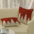 thumbnail image 6 of Christmas Pillow Covers 18x18 Inch 2 Pcs Red Orange Christmas Tree Snowflakes Decor Throw Pillows Winter Xmas Holiday Farmhouse Decorations Pillowcase Linen Cushion Cover for Couch Sofa, 6 of 6