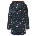 thumbnail image 4 of Wutalume Womens Winter Warm Outwear Floral Print Hooded Pockets Vintage Oversize Coats, Comfortable and Fashionable Long Sleeve Jacket for Cold Days,Dark Blue L, 4 of 5
