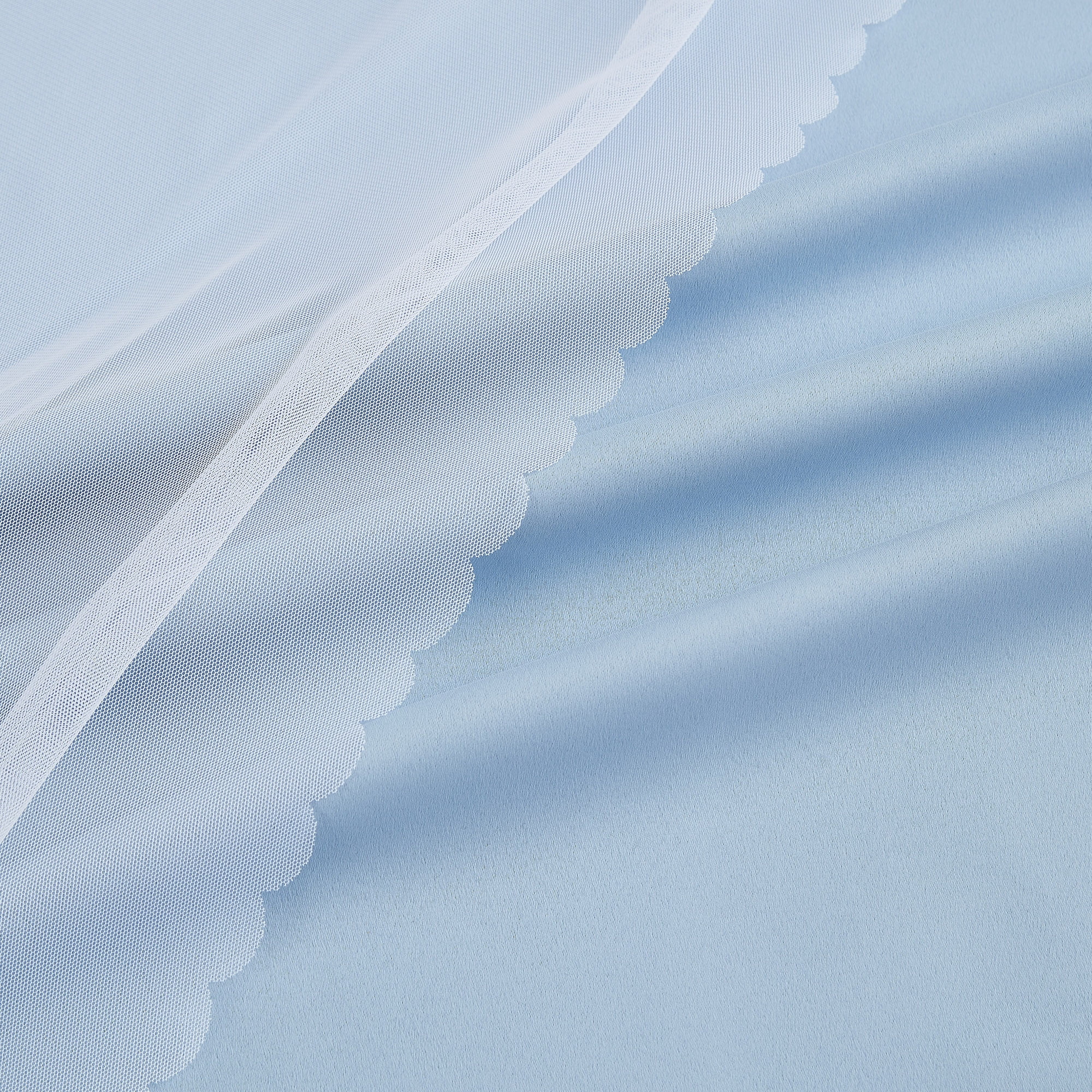 Pinewave Modern Blue Solid Print Blackout Kitchen Curtains, 37 x 95 In (2 Panels)