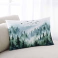 thumbnail image 2 of Green Ombre Mountain Throw Pillow Cover 20 x 26 Inch Decorative Pillow Cover Watercolor Forest Lumbar Pillowcase Seasonal Rectangle Cushion Case for Couch Sofa Bed Living Room, 2 of 7