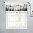 thumbnail image 4 of Gray Forest Printed Window Curtains Valances for Kitchen Rustic Nature Black White Pine Trees Rod Pocket Valances for Bedroom Living Room Dining Room 54 by 18 in, 1 Panel, 4 of 6