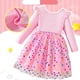 thumbnail image 3 of Vestido de cuello redondo y manga larga para niñas Vestido de cuello redondo y manga larga para niñas Falda de malla elegante Vestido de princesa elegante para niñas pequeñas Vestido de poliéster para, 3 of 8