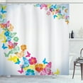 thumbnail image 1 of Ambesonne Luau Shower Curtain, Colorful Butterfly Borders, 69"Wx70"L, Multicolor, 1 of 3
