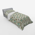 thumbnail image 3 of Ambesonne Abstract Bedding Set 4 Pcs, Monarch Butterfly and Palm, Queen, Teal Green Brown, 3 of 3