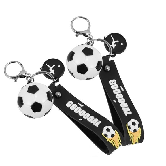 BESTOYARD 2Pcs Stylish Soccer Keychains Black Decorative Key Holder for Car and House Keys