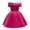Hot Pink, variant on Herrnalise Toddler Girls Solid Color Temperament Bowknot Off Shoulder Pleated Skirt Birthday Party Gown Long Dresses