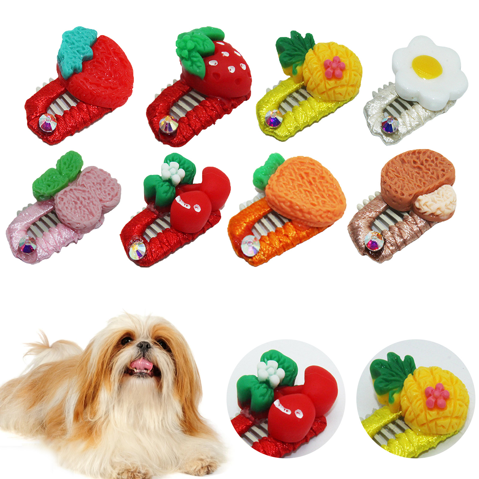 Walbest Small Pet Topknot Dogs Hair Bows with Clips For Short Hair Pets Costumes Dog Fur