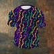 thumbnail image 5 of Ceisia Men's Mardi Gras Color Block Stripe T-shirt Short Sleeve Round Neck Casual Fashion Summer Tee Tops Purple XXXXL Gifts, 5 of 5