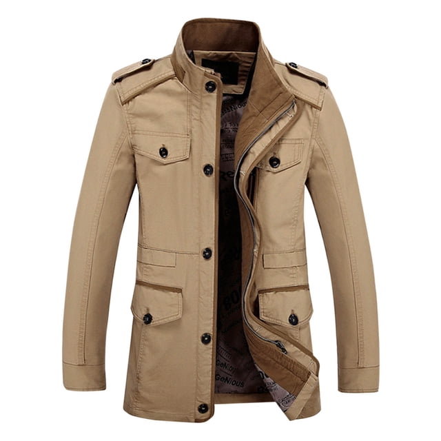Men's Hooded Jacket, Lightweight Polyester Zip Front Long Sleeve Coat for Casual Outdoor Wear, Spring and Winter Wind Protection, Machine Washable