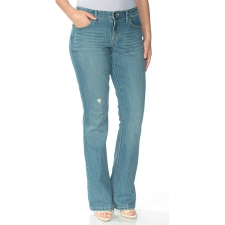 STYLE & COMPANY Womens Blue Mid Rise Curvy Fit Flare Jeans  Size: