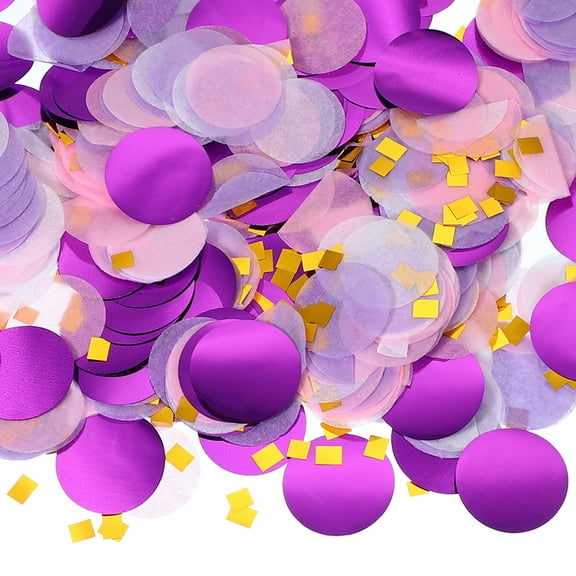 Uxcell Round Tissue Paper Confetti 19 Inch, Table Wedding Confetti Circle Dots(1.76 oz),Purple/Pink