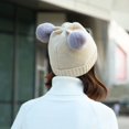 thumbnail image 3 of Gorro de orejas de gato antipelaje para mujer, gorro de punto de lana bordado para otoño e invierno, 3 of 6