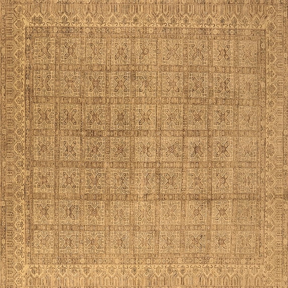 Ahgly Company Indoor Square Oriental Brown Industrial Area Rugs, 3' Square
