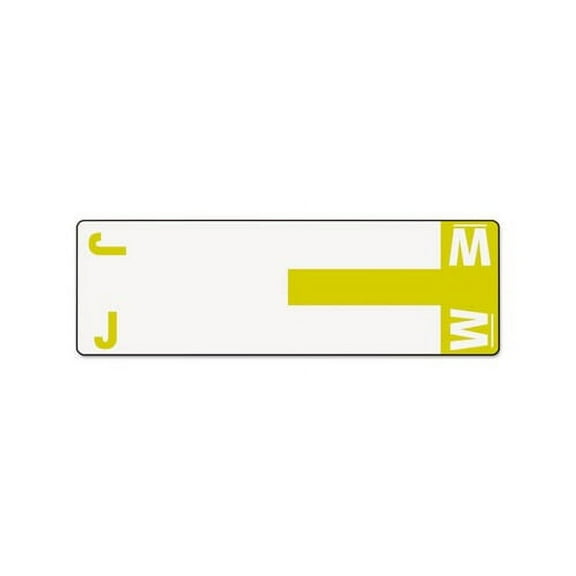 AlphaZ Color-Coded First Letter Combo Alpha Labels J/W, 1.16 x 3.63, White/Yellow, 5/Sheet, 20 Sheets/Pack
