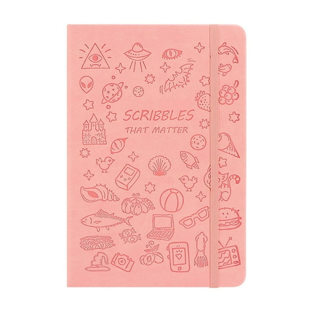 Student Softcover Notebook Cute Cartoon Design A6 Size Stamped Diary Tape Closure Business Notepad Journal Writing Pad Pocket Notebook Small Paper Notebook Portable Carry Pink Color U-360