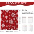 thumbnail image 3 of Red Christmas Snowflake Shower Curtain Winter Snowflake Decorations Shower Curtain for Winter Christmas Bathroom Decor Waterproof Bath Curtain 72 x 72 inch, 3 of 6