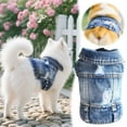 thumbnail image 2 of Pet Clothes Pullover Sweater Stylish Dogs Shirts Distressed Denim Vest for Cats and Dogs with Classic Design, 2 of 6