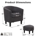 thumbnail image 2 of Ebello Modern Upholstered Barrel Chair & Ottoman Set,Stylish Lounge Chair for Living Room, Bedroom-Gray, 2 of 10