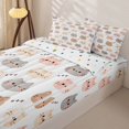thumbnail image 2 of Manfei Kawaii Cat Lover Zipper Queen Comforter Set with Fitted Sheet and 2 Pillowcases, Sleep Kitten Zipper Bedding Set, Cream Tan, Polkadot Reversible, 4 Pieces, 2 of 7