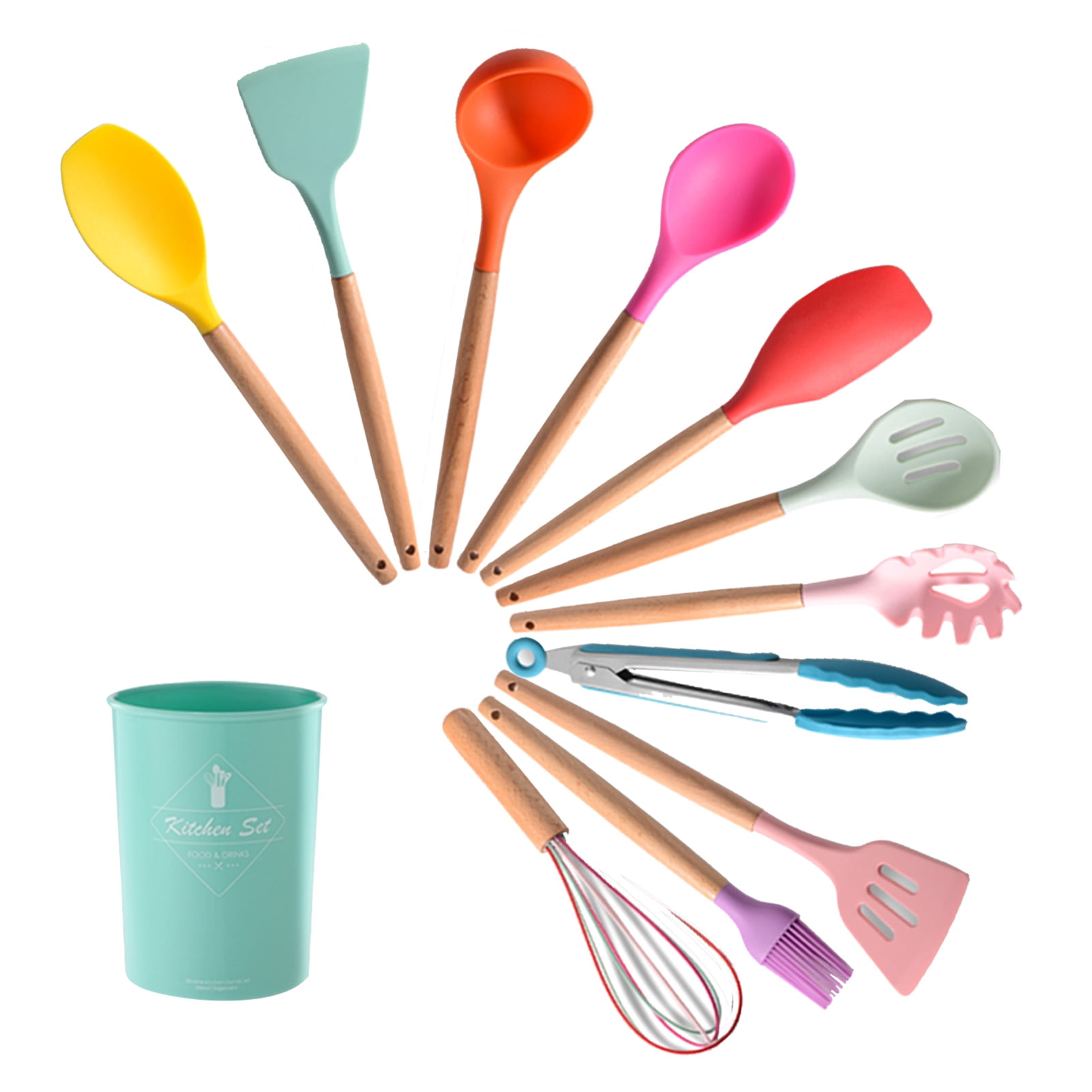 moobody Kitchen Utensils Set 11Pcs Silicone Nonstick Barreled Cooking