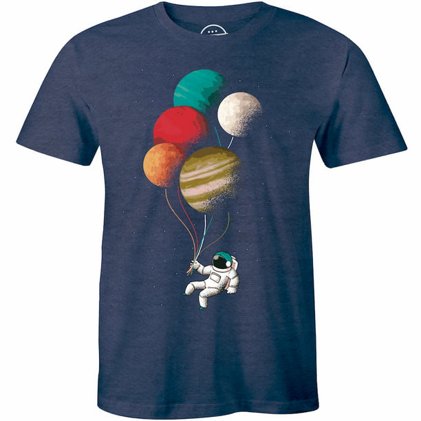 Half It - Astronaut Cosmonaut Holding Planet Moon Balloons Men's Gift T ...