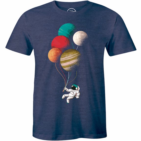 Astronaut Cosmonaut Holding Planet Moon Balloons Men's Gift T-Shirt