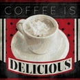 thumbnail image 2 of Grey, Jace 15x15 Gold Ornate Wood Framed with Double Matting Museum Art Print Titled - Coffee Is Delicious, 2 of 4