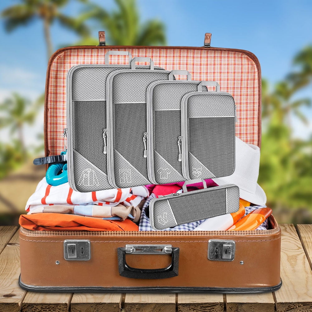 Faitaliicy Compression Packing Cubes,6 Set Travel Suitcase Expandable Packing Organizers Lightweight Vacation Travel Organizer Bags Luggage Organizer Travel Bags