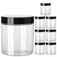 thumbnail image 1 of 8 Pcs Pots à Crème Ronds Transparents à Large Ouverture Pots en Plastique avec Couvercles, 1 of 8