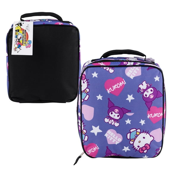 Hello Kitty And Friends Rectangular Lunch Bag - 9.5" - Kuromi - Purple