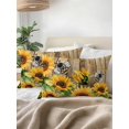 thumbnail image 3 of Outdoor Pillows Waterproof, Sunflower Bee Bedding Throw Pillows with Insert for Couch Sofa Bed, Farmhouse Brown Wooden Botanical Floral 12x20 Inch Pillowcases Decorative Patio Pillow Set of 1, 3 of 8