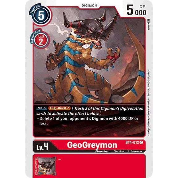 Digimon Great Legend Common GeoGreymon BT4-012
