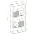 thumbnail image 6 of Pemberly Row Tall Wood Bookcase with Closed and Open Storage - Oak/ Black, 6 of 9