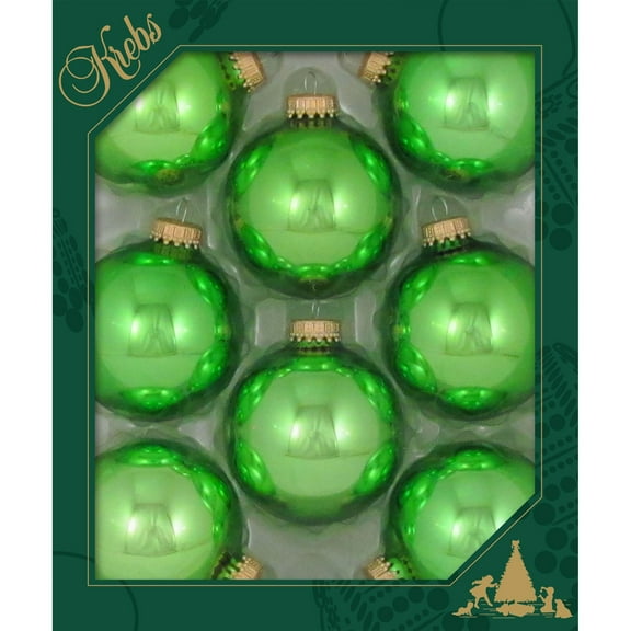 Christmas By Krebs Made in The Designer Seamless Glass Christmas Ball Ornaments, 2 5/8" (67mm), 8 Pieces