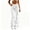 White, variant on JIAYUE Women Pants Baggy Mid Rise Flare Leg Side Pockets Solid Color Long Trousers for Outdoor Activities