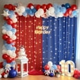 thumbnail image 3 of UniMall 10x10ft Royal Blue Red Tulle Backdrop Curtain with Lights String for Parites, Sheer Backdrop Curtains for Wedding Baby Shower Birthday Party Photo Shoot Decorations, 3 of 17