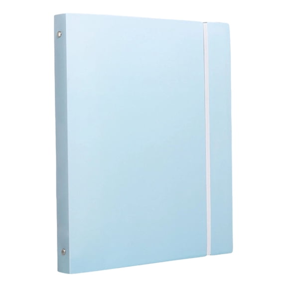 Pp Plastic Refillable Binder Folder, A4 Looseâ Paper Binder With Elastic Closure Strap, 3âRing Portable File Storage For Student Notes, Office Documents, Business Contracts