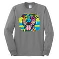 thumbnail image 2 of Cute Happy Smiling Dog Rainbow Pitbull Dog Lover Mens Long Sleeve Shirt, Heather Grey, X-Large, 2 of 3