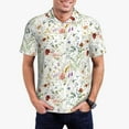 thumbnail image 2 of Balery Wildflower Watercolor Printed Men’s Short Sleeve Polo Shirt, Midweight Men's Shirt,Golf Polo shirts -4X-Large, 2 of 8