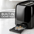 thumbnail image 3 of OVENTE Electric 2 Slice Toaster Machine 6-Shade Setting, Black TP2210B | Compact Design and Removable Crumb Tray, 700W Power Perfect for Toasting Bread, Thin Bagels and Waffles, 3 of 11